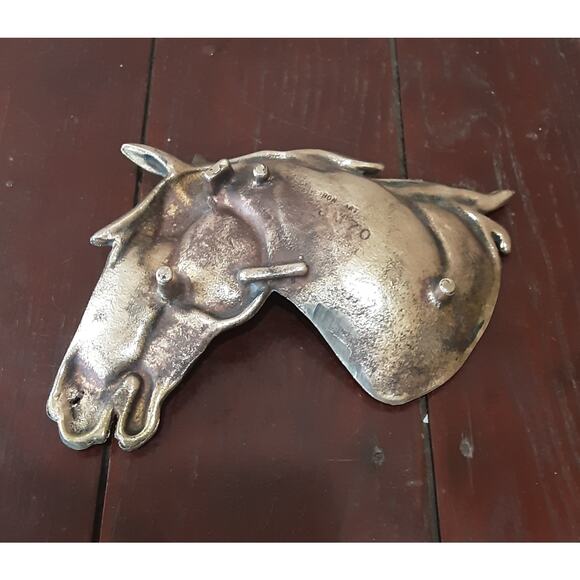 Brass Iron Art Horse Shaped Footed Trinket Tray - Picture 3 of 4